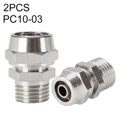 

PC10-03 LAIZE 10pcs Nickel Plated Copper Pneumatic Quick Fitting Connector