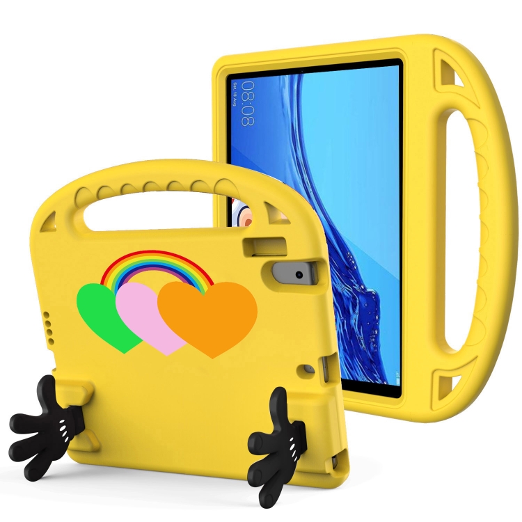 

For Lenovo Tab P10 TB-X706 Love Small Palm Holder EVA Tablet Case(Yellow)