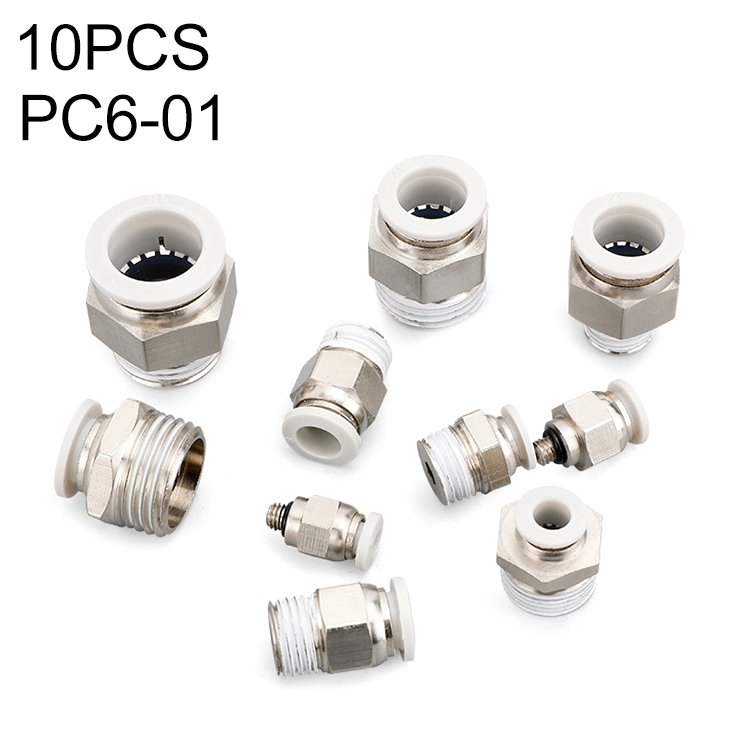 

PC6-01 LAIZE 10pcs PC Straight Pneumatic Quick Fitting Connector