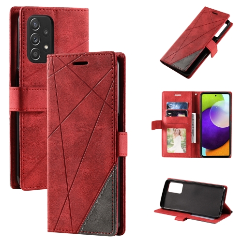 

For Samsung Galaxy A23 4G Skin Feel Splicing Leather Phone Case(Red)