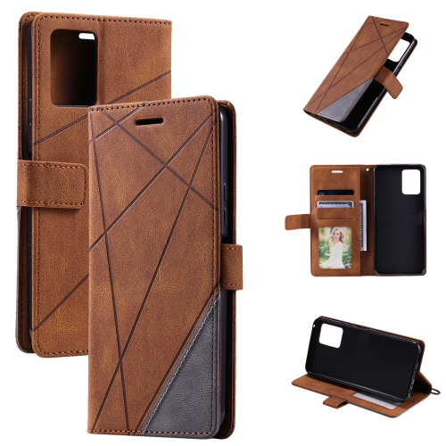 

For vivo Y21 2021 / Y33s Skin Feel Splicing Leather Phone Case(Brown)