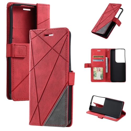 

For OPPO Reno8 Pro+ Skin Feel Splicing Leather Phone Case(Red)