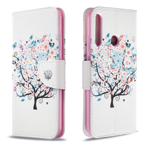 

For Huawei P40 Lite E / Y7P Colored Drawing Pattern Horizontal Flip Leather Case with Holder & Card Slots & Wallet(Little Tree)