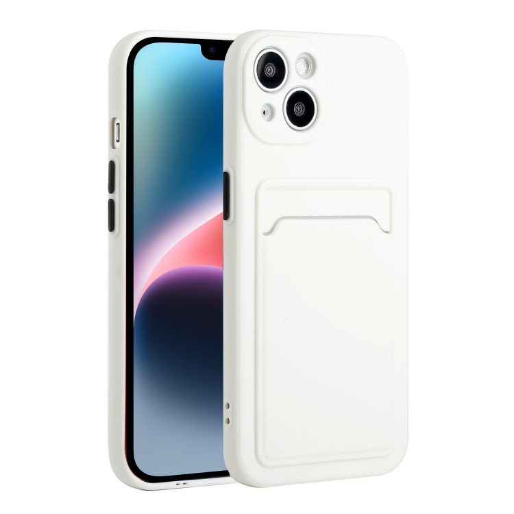 

For iPhone 14 Plus Card Slot Design Shockproof TPU Phone Case(White)