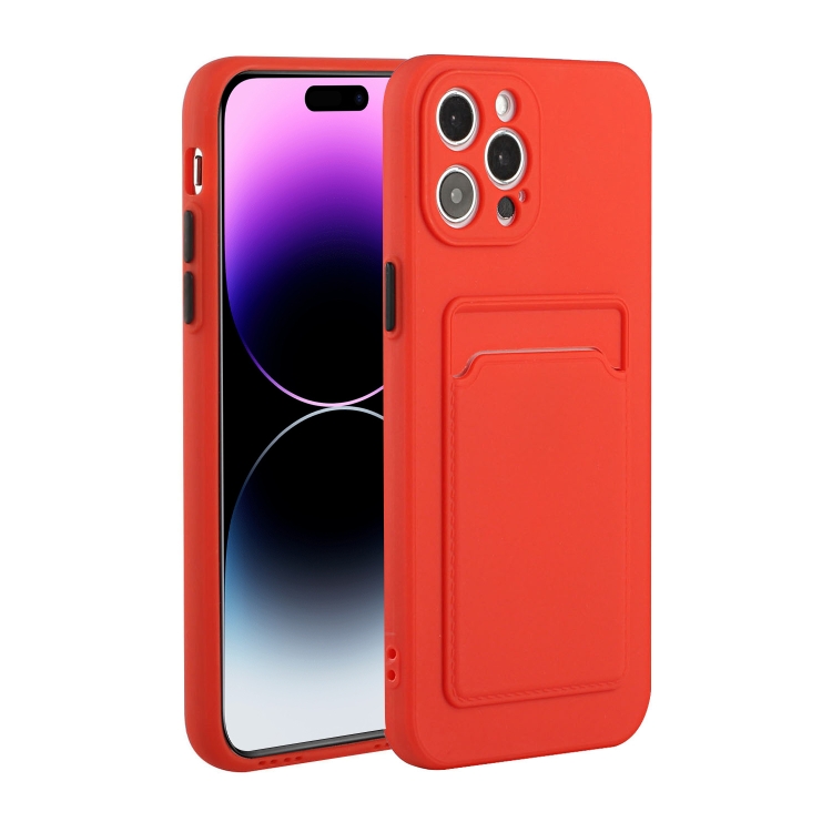 

For iPhone 14 Pro Max Card Slot Design Shockproof TPU Phone Case(Red)