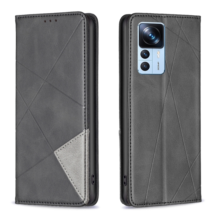 

For Xiaomi 12T / 12T Pro / Redmi K50 Ultra Prismatic Invisible Magnetic Leather Phone Case(Black)