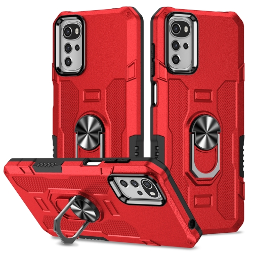 

For Motorola Moto G22 Ring Holder Armor Hybrid Phone Case(Red)