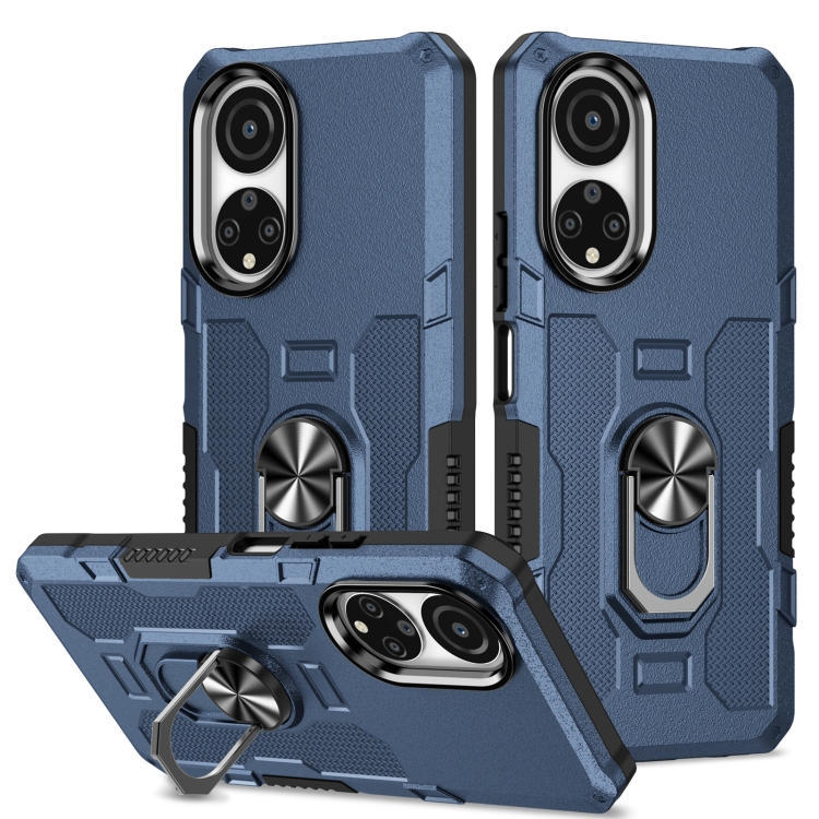 

For Honor X7 Ring Holder Armor Hybrid Phone Case(Blue)