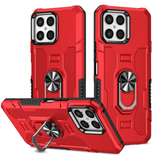 

For Honor X8 Ring Holder Armor Hybrid Phone Case(Red)