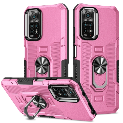 

For Xiaomi Redmi Note 11 Global Ring Holder Armor Hybrid Phone Case(Pink)