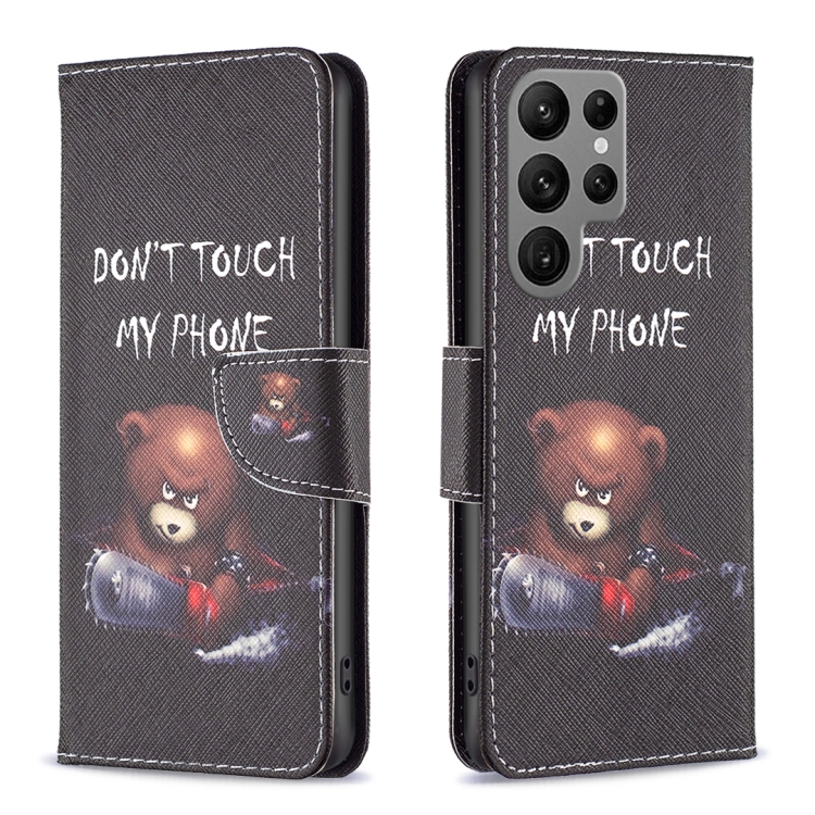 

For Samsung Galaxy S23 Ultra 5G Drawing Pattern Leather Phone Case(Bear)
