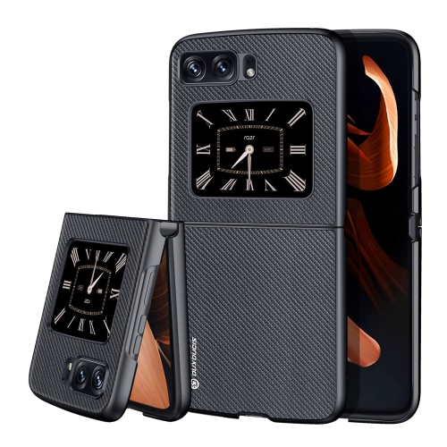 

For Motorola Moto Razr 2022 DUX DUCIS Fino Series PU + TPU Phone Case(Black)