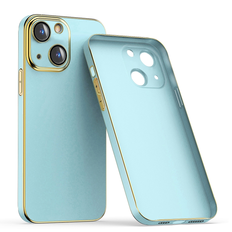 

For iPhone 13 Lens Protector Ultra-thin Electroplated PC Phone Case(Light Blue)