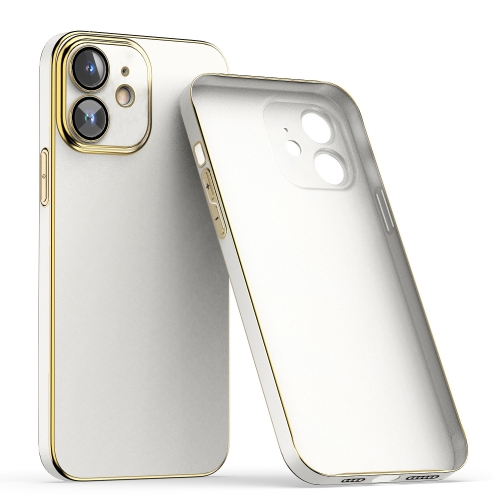 

For iPhone 12 Lens Protector Ultra-thin Electroplated PC Phone Case(White)