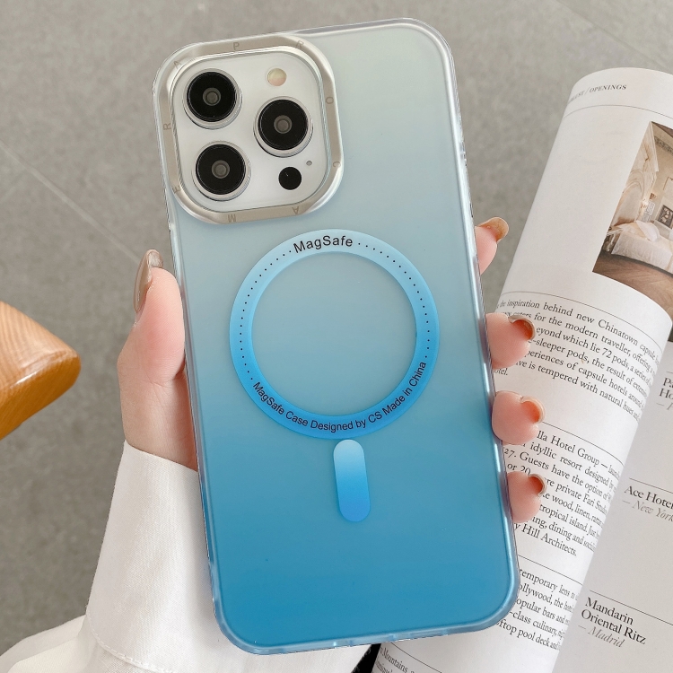 

For iPhone 13 Pro Max Gradient Magsafe Phone Case(Blue)