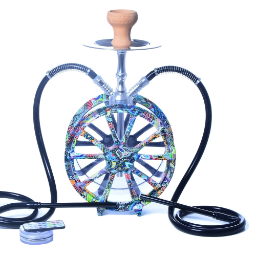 Acrylic Half Round Pot Double Pipe Hookah Set