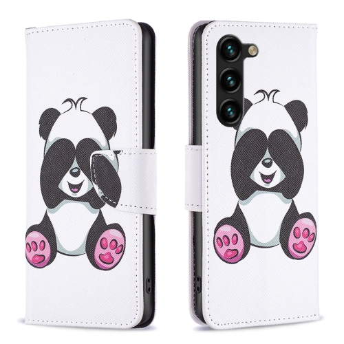 

For Samsung Galaxy S23+ 5G Colored Drawing Pattern Leather Phone Case(Panda)