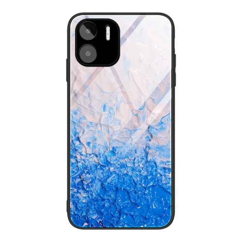 

For Xiaomi Redmi A1 4G Marble Pattern Glass Phone Case(Ocean Waves)