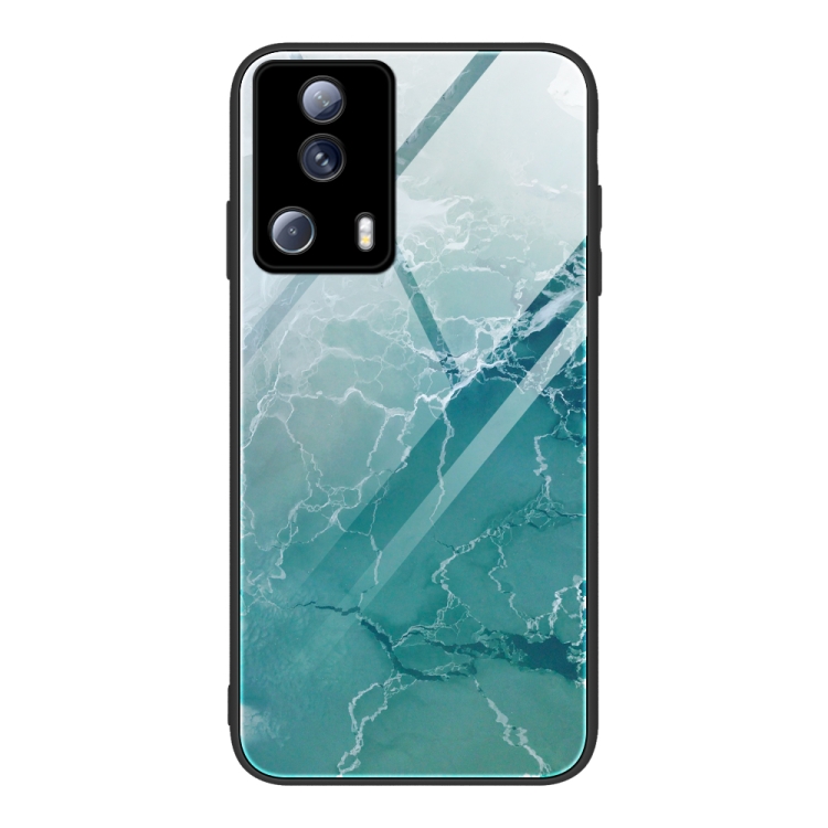 

For Xiaomi Civi 2 Marble Pattern Glass Phone Case(Green Ocean)
