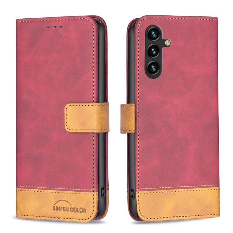 

For Samsung Galaxy A14 5G BF11 Color Matching Skin Feel Leather Phone Case(Red)