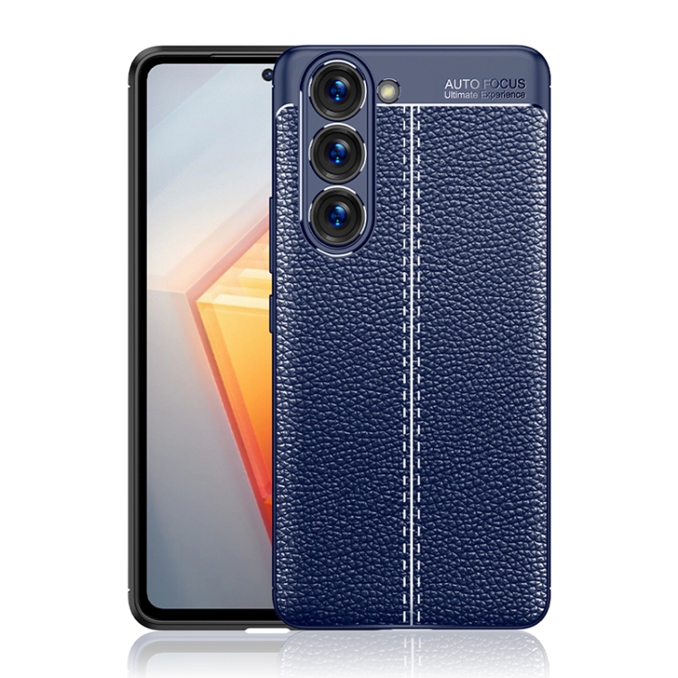 

For Samsung Galaxy S23+ 5G Litchi Texture Shockproof TPU Phone Case(Blue)
