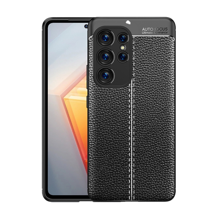 

For Samsung Galaxy S23 Ultra 5G Litchi Texture Shockproof TPU Phone Case(Black)