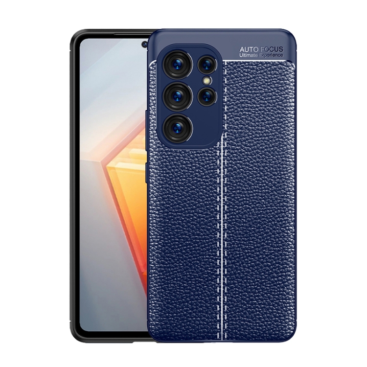 

For Samsung Galaxy S23 Ultra 5G Litchi Texture Shockproof TPU Phone Case(Blue)