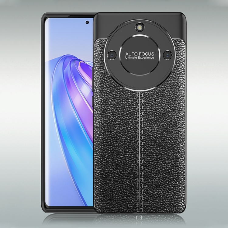 

For Honor X40 Litchi Texture Shockproof TPU Phone Case(Black)