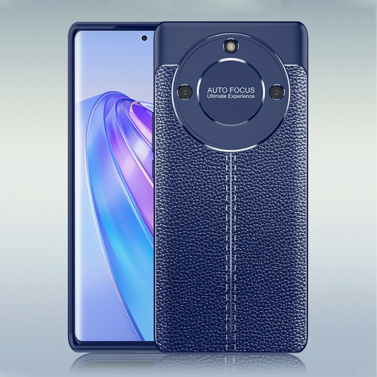 

For Honor X40 Litchi Texture Shockproof TPU Phone Case(Blue)