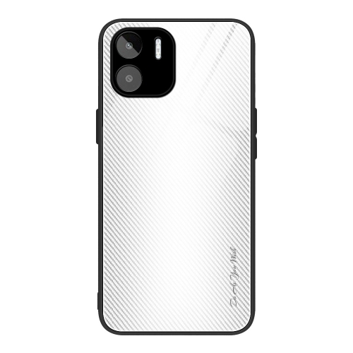 

For Xiaomi Redmi A1 4G Texture Gradient Glass TPU Phone Case(White)