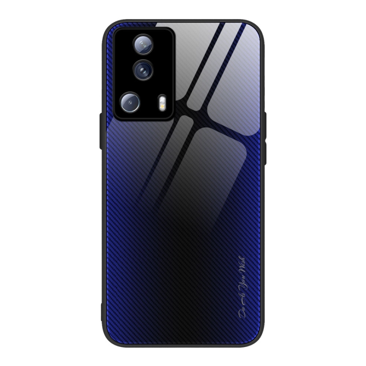 

For Xiaomi Civi 2 Texture Gradient Glass TPU Phone Case(Dark Blue)