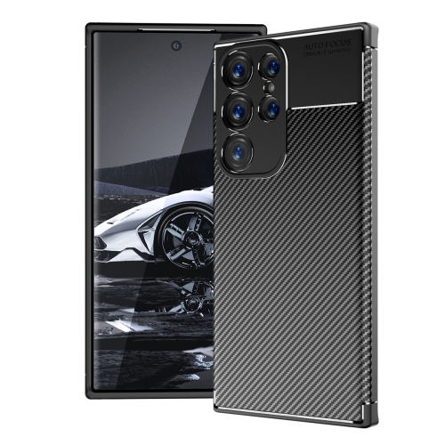 

For Samsung Galaxy S23 Ultra 5G Carbon Fiber Texture Shockproof TPU Phone Case(Black)