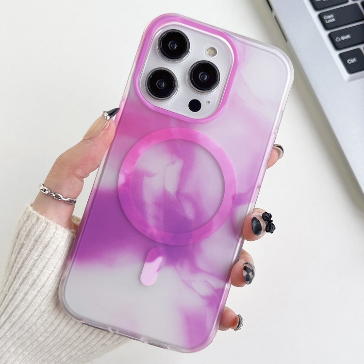 

For iPhone 14 Pro Max Watercolor Magsafe Phone Case(Purple)