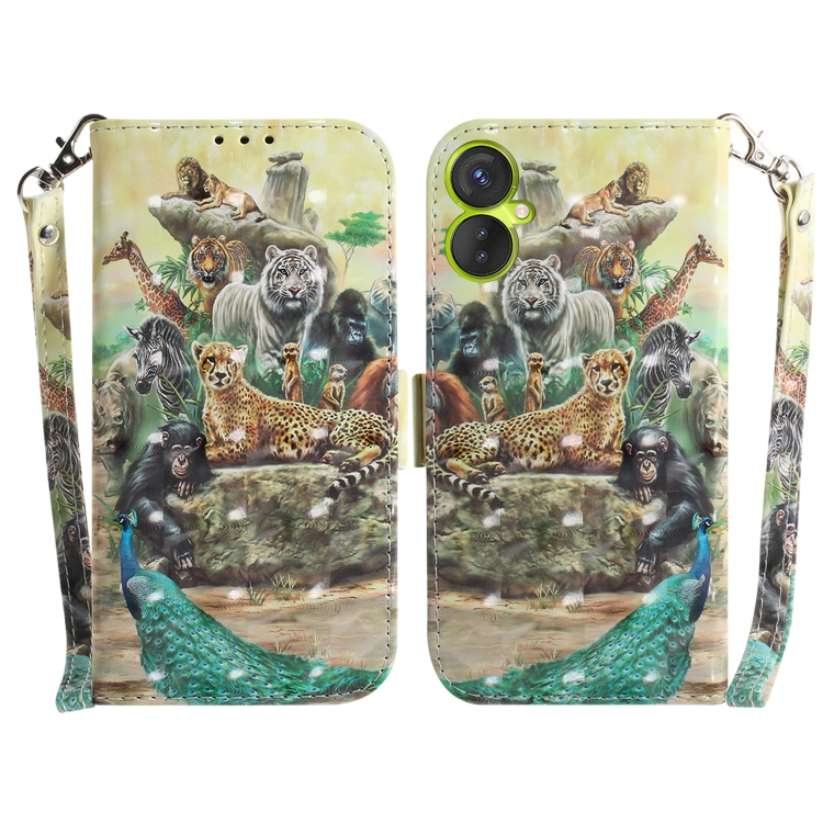 

For Tecno Camon 19 Neo 3D Colored Horizontal Flip Leather Phone Case(Zoo)