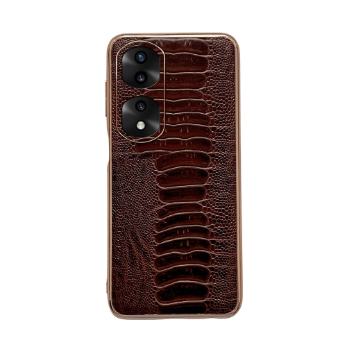 

For Honor 70 Pro Genuine Leather Weilai Series Nano Plating Phone Case(Coffee)