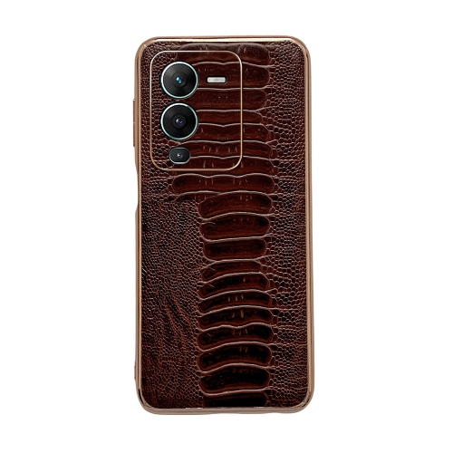 

For vivo S15 5G Genuine Leather Weilai Series Nano Plating Phone Case(Coffee)