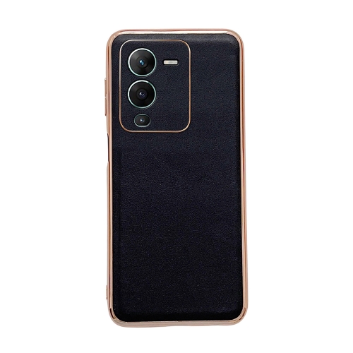 

For vivo S15 5G Genuine Leather Xiaoya Series Nano Plating Phone Case(Black)