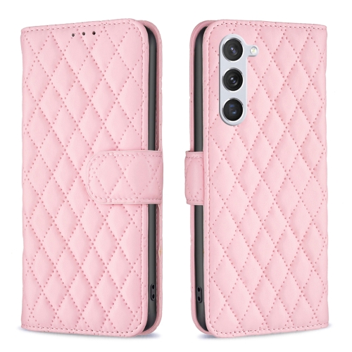 

For Samsung Galaxy S23 5G Diamond Lattice Wallet Leather Flip Phone Case(Pink)