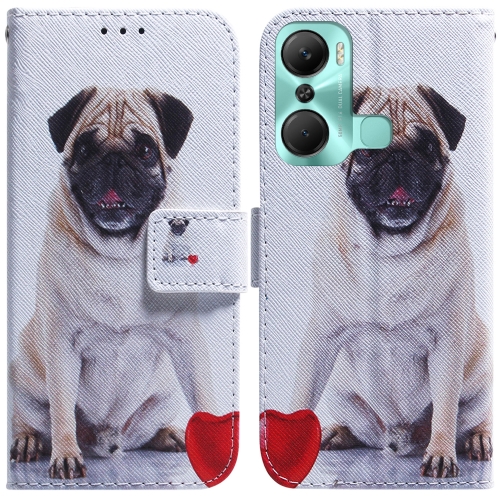 

For Infinix Hot 12 Pro Coloured Drawing Horizontal Flip Leather Phone Case(Pug)