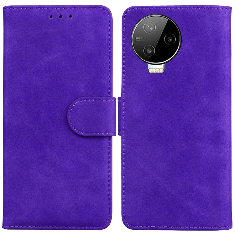 

For Infinix Note 12 Pro 4G Skin Feel Pure Color Flip Leather Phone Case(Purple)