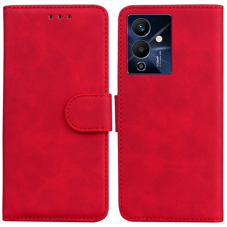 

For Infinix Note 12 Pro 5G Skin Feel Pure Color Flip Leather Phone Case(Red)