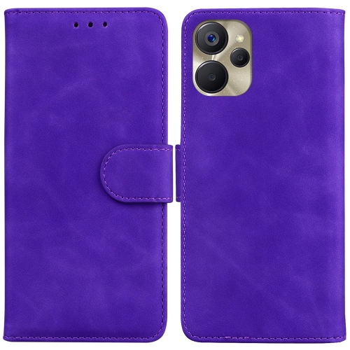 

For Realme 9i 5G Skin Feel Pure Color Flip Leather Phone Case(Purple)