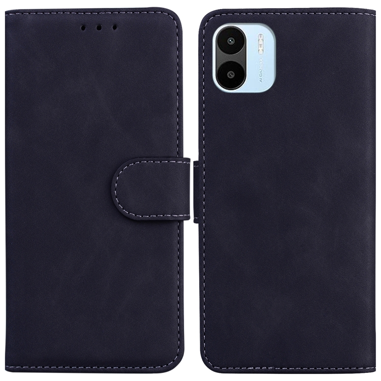 

For Xiaomi Redmi A1 Skin Feel Pure Color Flip Leather Phone Case(Black)