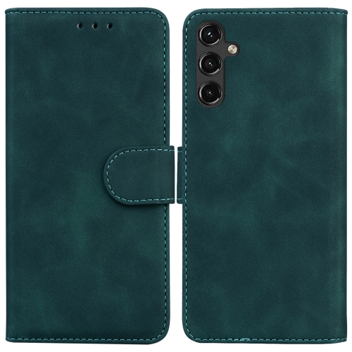 

For Samsung Galaxy A14 5G Skin Feel Pure Color Flip Leather Phone Case(Green)