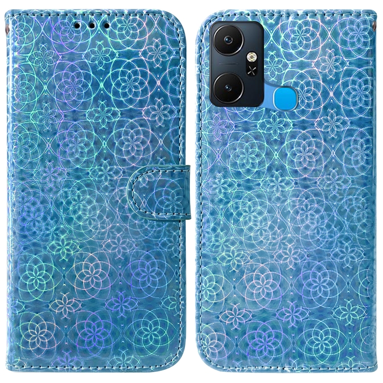 

For Infinix Smart 6 Plus Colorful Magnetic Buckle Leather Phone Case(Blue)