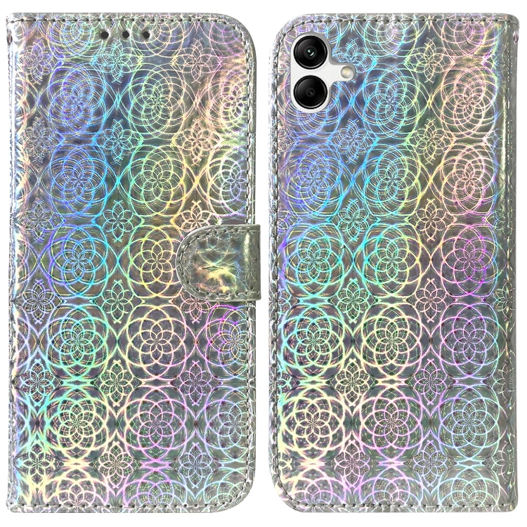 

For Samsung Galaxy A04/M13 5G Colorful Magnetic Buckle Leather Phone Case(Silver)