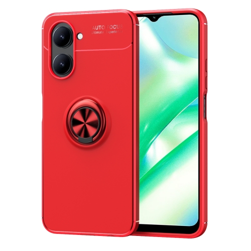 

For Realme C33 Metal Ring Holder TPU Phone Case(Red)