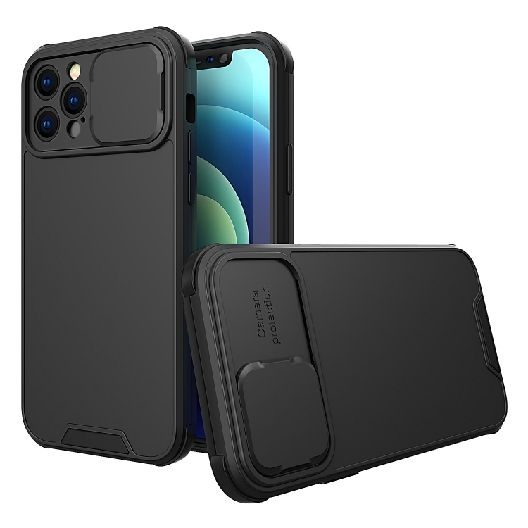 

For iPhone 14 Sliding Camera Cover Design PC + TPU Phone Case(Black)