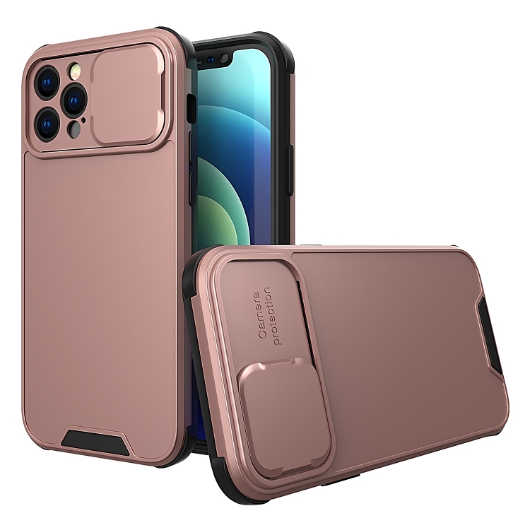 

For iPhone 14 Plus Sliding Camera Cover Design PC + TPU Phone Case(Rose Gold)