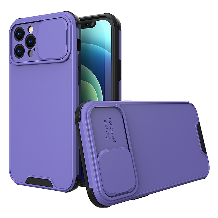 

For iPhone 14 Plus Sliding Camera Cover Design PC + TPU Phone Case(Purple)